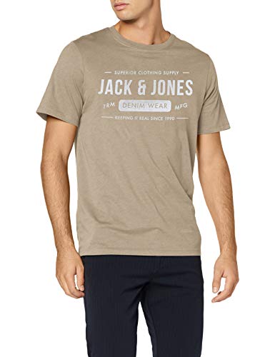 Jack & Jones Jjejeans tee SS Crew Neck Noos Camiseta, Beige (Detalle de Vajilla: Delgado), Pequeño (tamaño del Fabricante: S) para Hombre