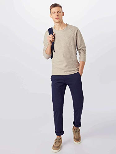 Jack & Jones Jjeterry Sweat O-Neck Noos Sudadera, Beige (Vajilla Fit: Reg/Melange), Grande (Tamaño del Fabricante: L) para Hombre
