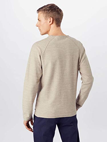 Jack & Jones Jjeterry Sweat O-Neck Noos Sudadera, Beige (Vajilla Fit: Reg/Melange), Grande (Tamaño del Fabricante: L) para Hombre