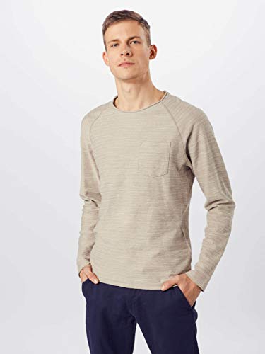 Jack & Jones Jjeterry Sweat O-Neck Noos Sudadera, Beige (Vajilla Fit: Reg/Melange), Grande (Tamaño del Fabricante: L) para Hombre