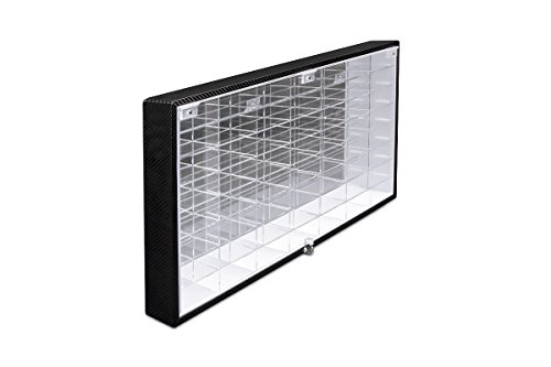 JackCubeDesign Hot Wheels 1/64 Escala Diecast Display Case Gabinete de almacenamiento Estante de montaje en pared para 56 Hot Wheels (Negro, 62.5 x 35 x 5.2 cm) -MK184