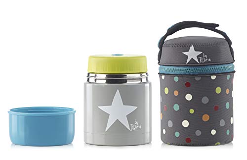 Jané Termo para Papilla en Acero Inoxidable, Capacidad 550 ml., Tapón Hermético, con Bolsa de Transporte
