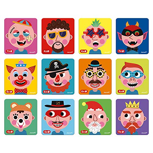 Janod - Magneti'Book Crazy Faces juguete educativo, Niños (J02716)