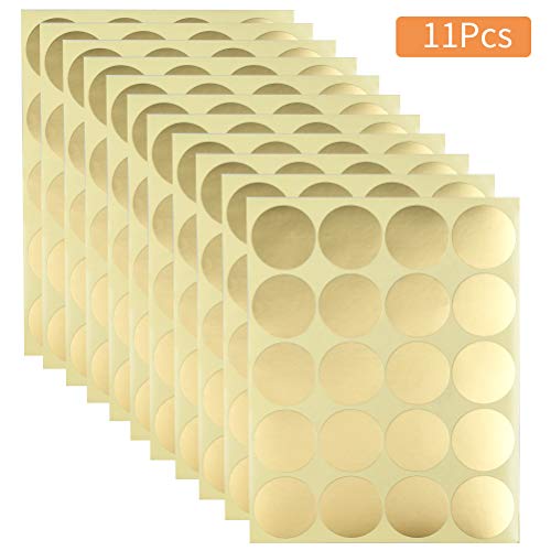 JAOMON 220 Piezas de Pegatinas de Pared de Puntos Dorados, Decoración de Pared de Puntos para Dormitorio, Sala de Estar Cocina, Pegatinas, Pegatinas de Pared Circulares Extraíbles