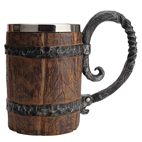 Jarra cerveza Resina decorativa Accesorios cocina vintage Restaurante Cubo en forma bebida Hotel Doble pared con mango Bar gran capacidad Cóctel
