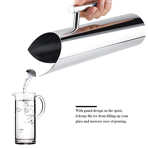 Jarra de Agua de Acero Inoxidable Olla de Agua de Gran Capacidad con Hielo Guardia Jugo Leche Bebida en Frío Lanzador Herramienta de Cocina en Casa, 2 L