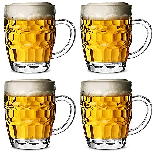 Jarra de cerveza de policarbonato plástico con hoyuelos 568ml - set de 4 unidades / cerveza de barril, pinta de cerveza, jarra de pinta, jarra de plástico