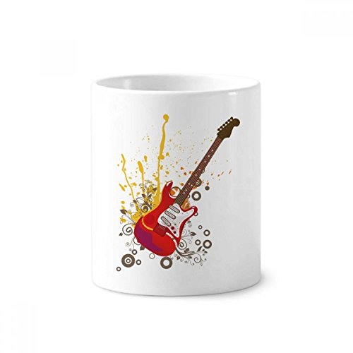 Jazz Music Culture - Soporte para bolígrafo de cerámica para guitarra eléctrica, 350 ml, color blanco