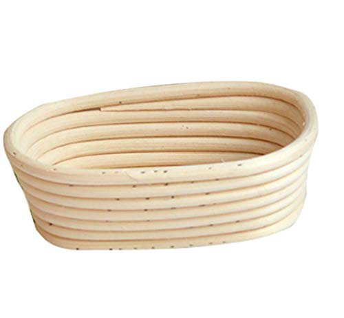 JEELINBORE Cuenco para masas Pequeña, Cesta para Masa y fermentación de Pan (Cesta Oval, 45 * 19 * 8cm)