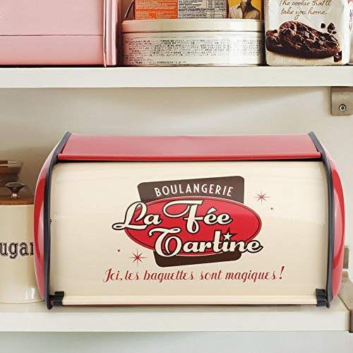 Jeffergarden Organizador de Almacenamiento de Cocina de Gran Capacidad, Caja de Pan de Metal, contenedor para panes, Pasteles y Galletas(Rojo)