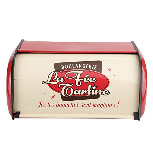 Jeffergarden Organizador de Almacenamiento de Cocina de Gran Capacidad, Caja de Pan de Metal, contenedor para panes, Pasteles y Galletas(Rojo)