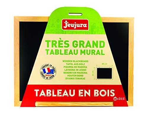 JeuJura 8780 - Pizarra Mural de madera, color negro grande, 88 x 66 cm
