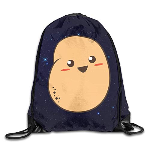 JHUIK Drawstring Bag Backpack,Kawaii Mochila con cordón de Patata Mujeres Hombres Yoga Mochila de Viaje para Escuela Gimnasio Viajar