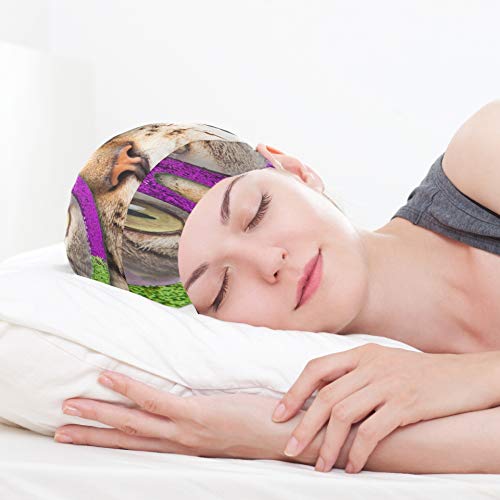 JINCAII Gorra para Dormir Foto Divertida de un Gato Feliz con máscara de Mardi Gras Gorro para Dormir Gorro para Dormir Suave y Duradero Gorro para Dormir para rizos para Cabello Largo Nat