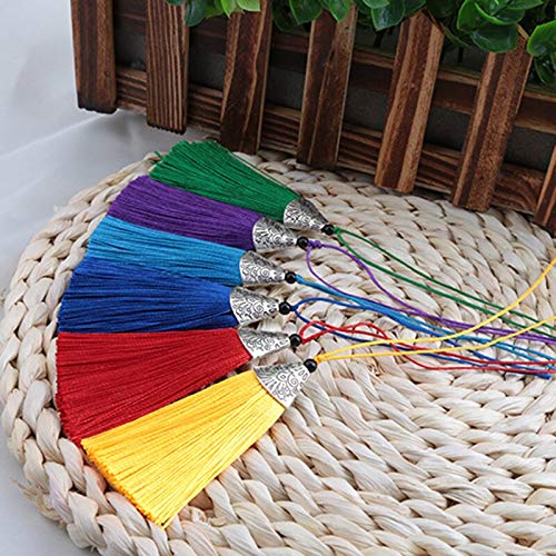 JINGRU 5 Unids/Lote 8 CM Clave Chian Colgantes Borla de Seda de Hielo Fringe Trim Craft Llavero   Fabricación DIY Cepillo Cortina Decoración para Llavero Llavero