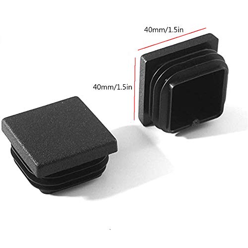 Jixista 25 pcs Plastico tubo cuadrado Tapón de plástico para Insertar Tapas De Plástico de acoplamiento tapon obturador gorra x 40 mm x 40 mm para insertar en tubos tapones ciegos para bordes