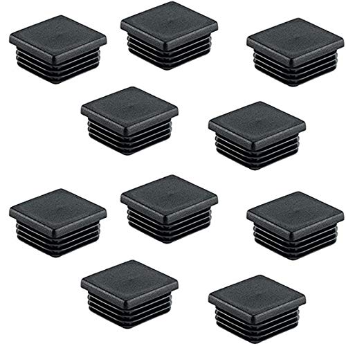 Jixista 25 pcs Plastico tubo cuadrado Tapón de plástico para Insertar Tapas De Plástico de acoplamiento tapon obturador gorra x 40 mm x 40 mm para insertar en tubos tapones ciegos para bordes