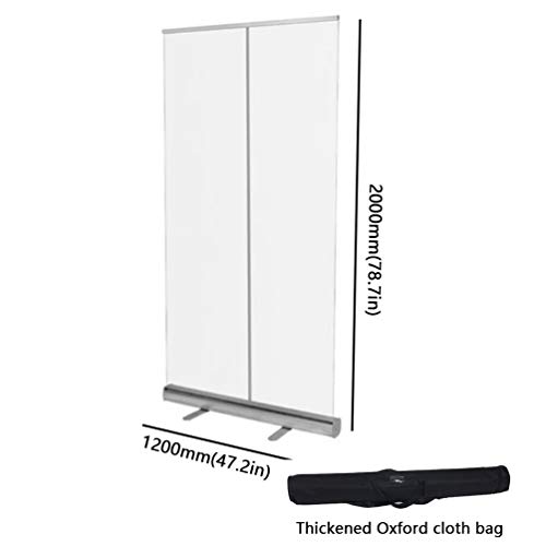 JIZHENG 120cm X 200cm Mampara Protectora Enrollable, Plegable Protección de PVC Transparente, para Oficinas y Trabajo Restaurante Bar Protector móvil
