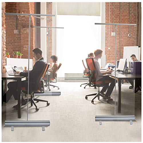 JIZHENG Mampara Mostrador Colgar 80cm X 200cm - Transparente PVC Protector de Pantalla para Estornudos - Biblioteca de Oficina Restaurante Bar