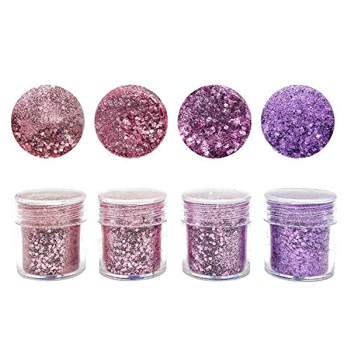 JJYHEHOT 12 Piezas Purpurinas Polvo Lentejuelas Iridiscentes Cosmética de Maquillaje para Cuerpo Cara Pelo y Uñas Copos Destellos Cara Cuerpo Cabello Uñas
