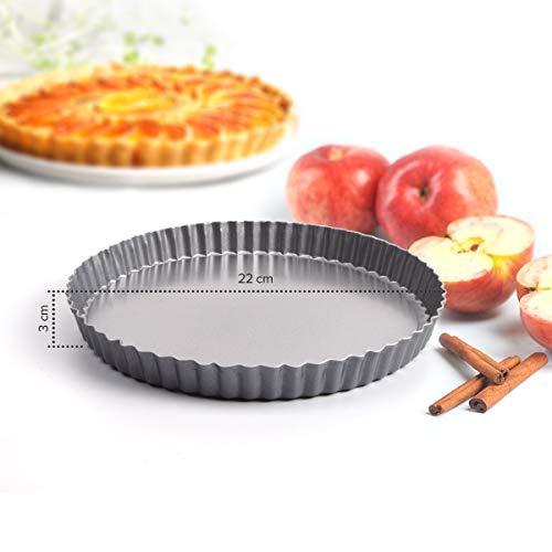 joeji's Kitchen Molde Tarta Desmontable Antiadherente 22cm Molde Desmontable para Tartas y Platos de Quiche | Molde Quiche moldes Tartas