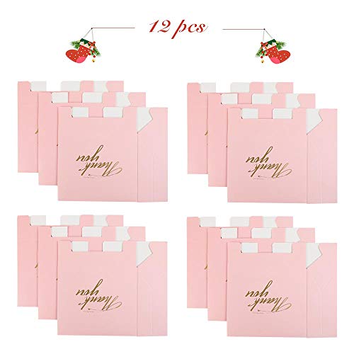JoGoi 12pcs Cajas para Bombones Cajitas para Regalos de Carton Cajas para Cumpleaños Fiesta Regalo Dulces Cajita Paper Caramelos Navidad Boda Bautizo Graduación con Decoración Rosa