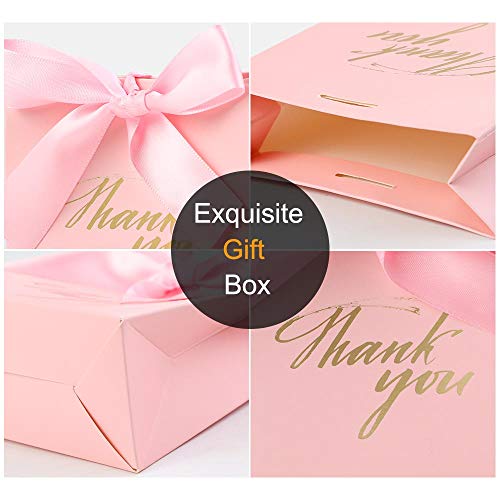 JoGoi 12pcs Cajas para Bombones Cajitas para Regalos de Carton Cajas para Cumpleaños Fiesta Regalo Dulces Cajita Paper Caramelos Navidad Boda Bautizo Graduación con Decoración Rosa