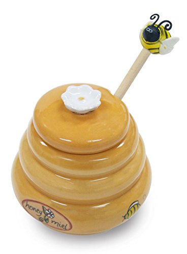 Joie Bote para Miel, Cerámica, Naranja, 8.26x8.6x9.52 cm