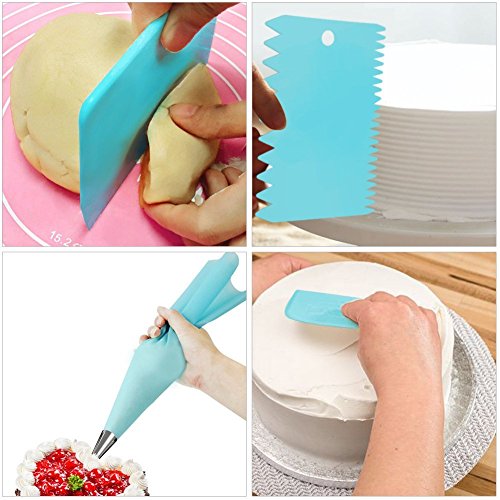 Joyeee 72 Piezas Decoración de Pasteles Incluyendo Boquillas de Acero Inoxidable para Manga Pastelera Profesional, Herramienta de pastelería, Raspadores de Pastel para Tartas y Pasteles