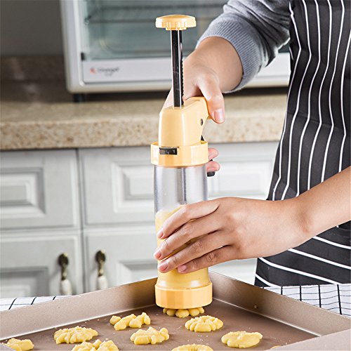 Joyeee Pistola para Galletas/Molde para Galletas/Kit Máquina Galletas/Pistola de repostería, 16 Discos y 6 Boquillas para Masa y Fondant