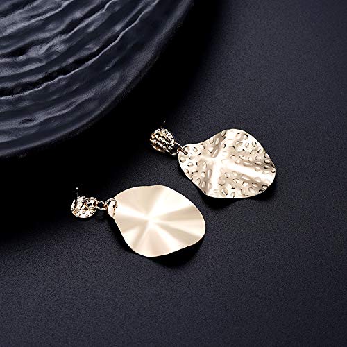 Joyfeel Buy - 1 par de pendientes de metal geométricos con forma de soplete y broche de tuerca, para fiestas, uso diario, banquetes y viajes medium dorado