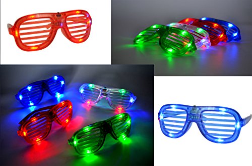 JOYIN 60 PCS Juguetes de lluminación LED con Anillo Luminosas Gelatina Pedregoso Gafas Luminoso Disfraces para Fiestas Accesorios