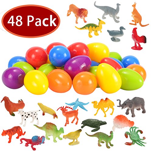 JOYIN Huevos de Pascua Relleno de Figura Animal Huevos Sorpresa Juguetes Regalos para Pascua de Fiesta