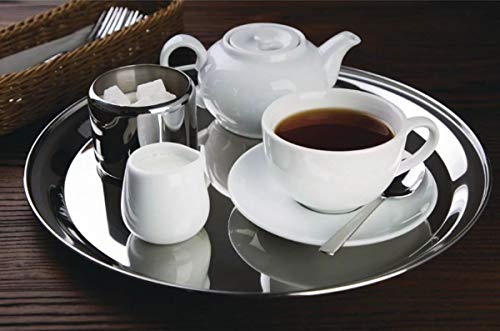 JPJ Bandeja para Servir de Acero Inoxidable Redonda (Ø36 cm x 2)