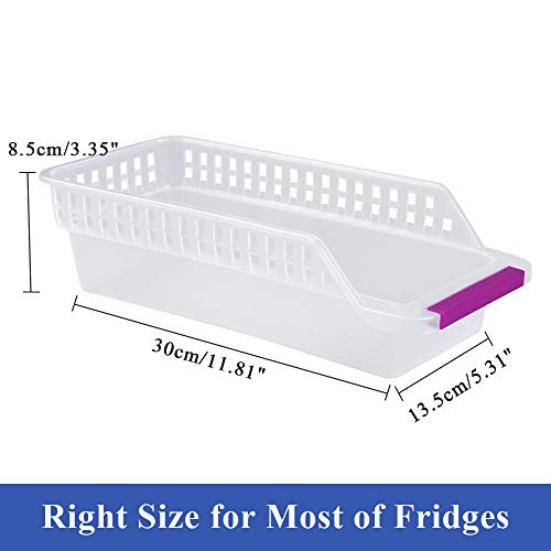 JRing - Organizador de almacenamiento para frigorífico, con mango de fruta, cesta de almacenamiento para la cocina (6 unidades, color al azar)