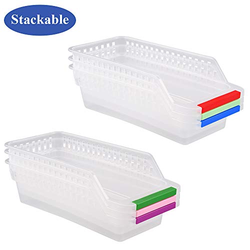 JRing - Organizador de almacenamiento para frigorífico, con mango de fruta, cesta de almacenamiento para la cocina (6 unidades, color al azar)