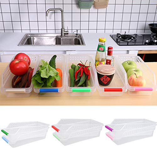 JRing - Organizador de almacenamiento para frigorífico, con mango de fruta, cesta de almacenamiento para la cocina (6 unidades, color al azar)