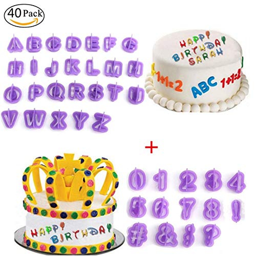 Jsmhh 40pcs del Alfabeto Carta Cortadores Cortadores de la Pasta de azúcar de la Galleta Juego de moldes for la Decoración de Pasteles por