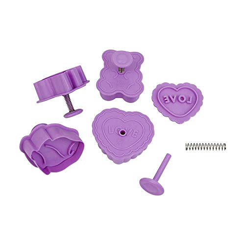 Jsmhh 4pcs Valentines Day cortadores de la Galleta - Oso, corazón, pájaro, Rose - Día de San Valentín 3D Pasta de azúcar de la Galleta del émbolo del Cortador