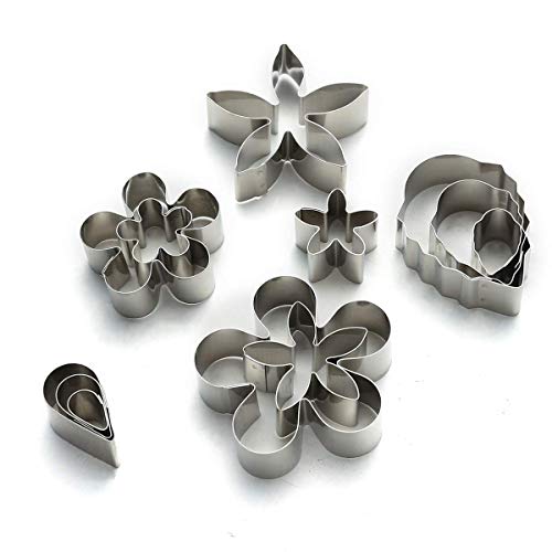 Jsmhh Cortadores de la galleta de la hoja pétalo de rosa en forma de lágrima Flor Mini formas de galleta cortador de la galleta herramienta de la torta del azúcar del arte DIY del molde Modelo Conjunt