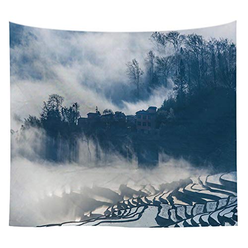 jtxqe Tapiz de Campo de arroz Tapiz de Pared decoración de Cama Tapiz de Tela Dormitorio 11 150 * 200 cm