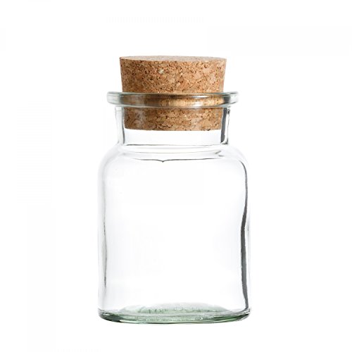 Juego de 12 tarros para condimientos de Mambocat, capacidad 150ml, vidrio reutizable con tapa de corcho, vidrio redondo de alta calidad para conservar hierbas, té y condimientos