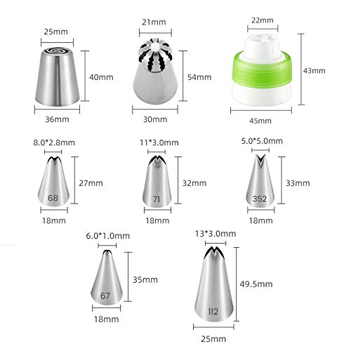 Juego de 20 boquillas rusas para repostería, kit de aerógrafo para decoración de pasteles, galletas y postres