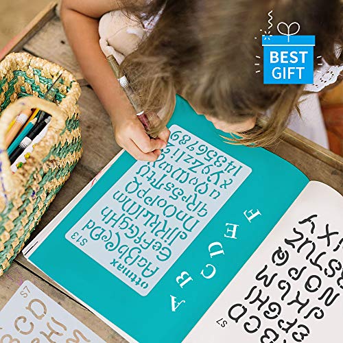 Juego de 24 plantillas de letras del alfabeto para diarios, suministros de papelería, álbumes de recortes, pintura, dibujo, manualidades, accesorios, 10,16 x 17,8 cm