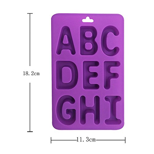 Juego de 26 letras mayúsculas de silicona, hechas a mano, para decoración de tartas, chocolate, hielo, gelatina, etc.