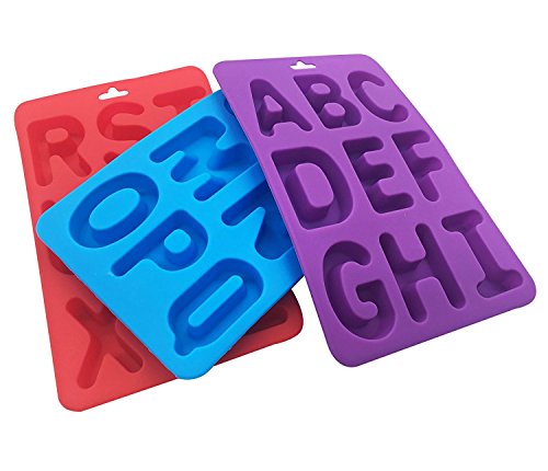 Juego de 26 letras mayúsculas de silicona, hechas a mano, para decoración de tartas, chocolate, hielo, gelatina, etc.