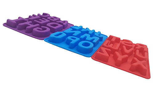 Juego de 26 letras mayúsculas de silicona, hechas a mano, para decoración de tartas, chocolate, hielo, gelatina, etc.