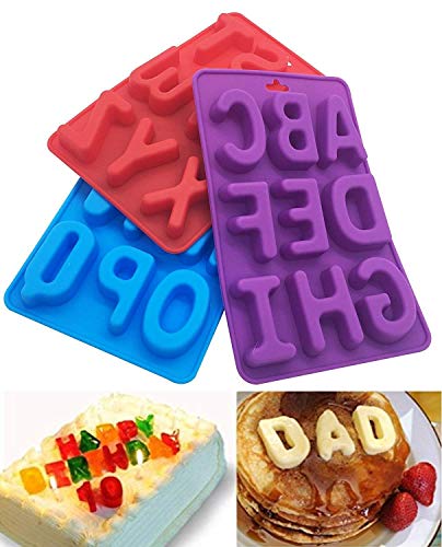 Juego de 26 letras mayúsculas de silicona, hechas a mano, para decoración de tartas, chocolate, hielo, gelatina, etc.