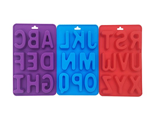 Juego de 26 letras mayúsculas de silicona, hechas a mano, para decoración de tartas, chocolate, hielo, gelatina, etc.