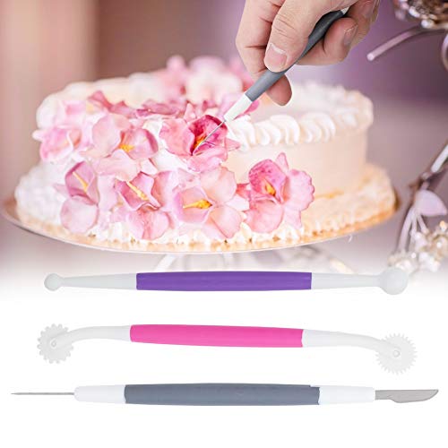 Juego de 3 herramientas para decoración de tartas de fondant, herramienta para modelar fondant y pasta de goma, herramientas para repostería